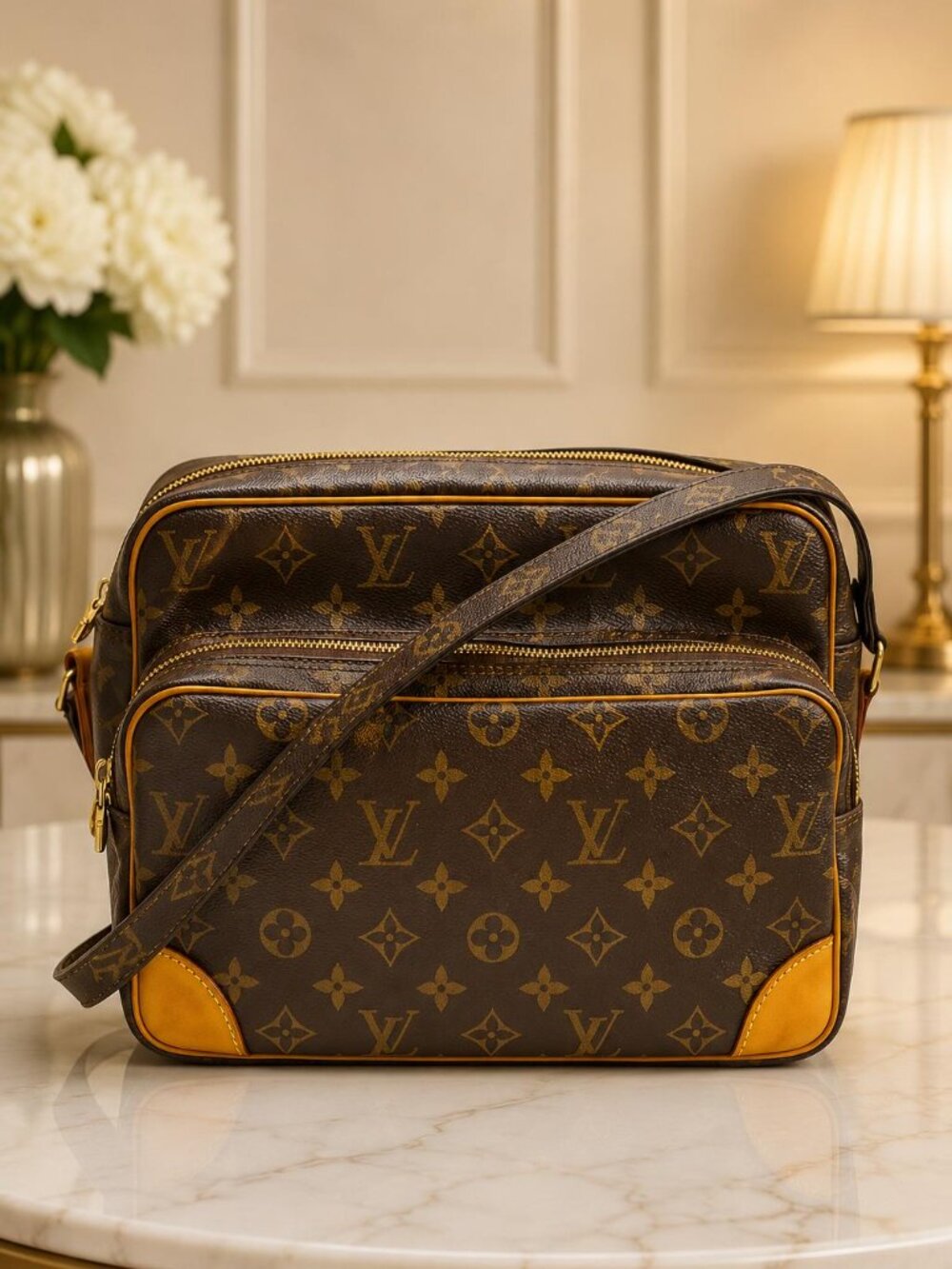 Authentic Louis Vuitton Nile Monogram Canvas Crossbody Bag Luxury Cheaper